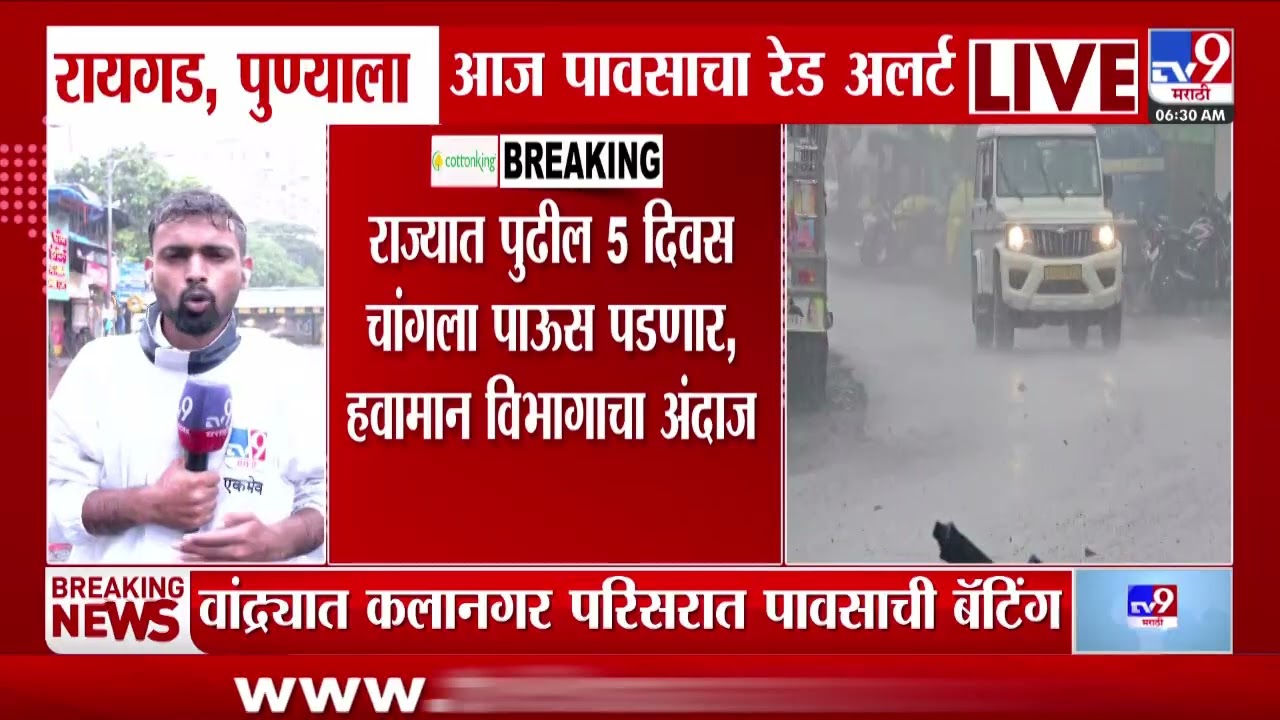 Raigad, Pune Rain | रायगड, पुण्याला आज पावसाचा रेड अलर्ट | Red Alert