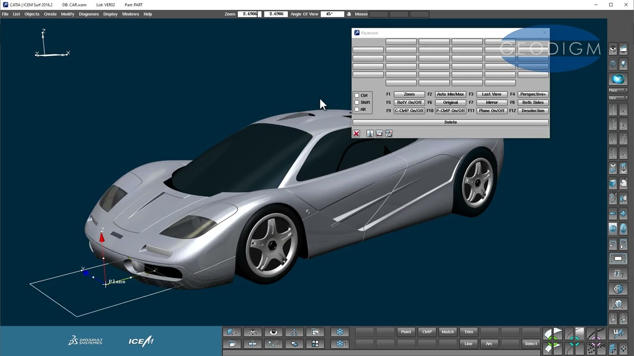 Dassault Systèmes' ICEM Surf Tutorial: Customising the Function Keys