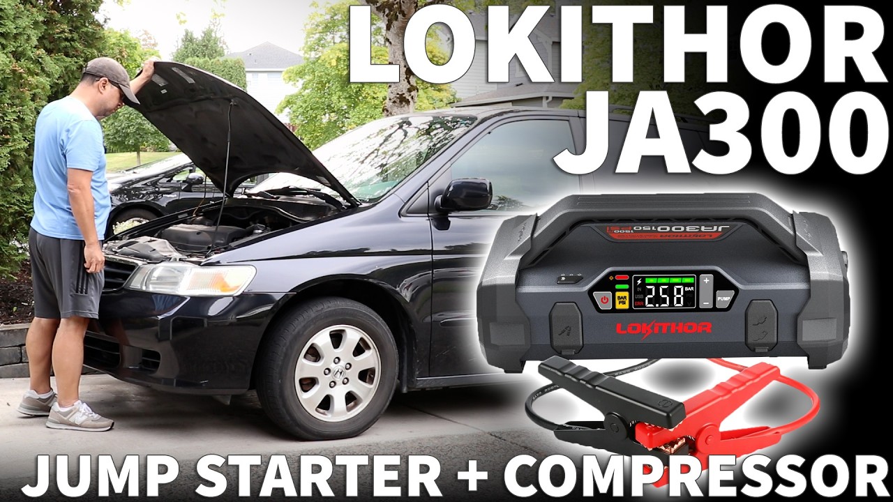 LokiThor Jump Starter with Air Compressor - LokiThor JA300 1500 Amp 12V Portable Car Battery Booster