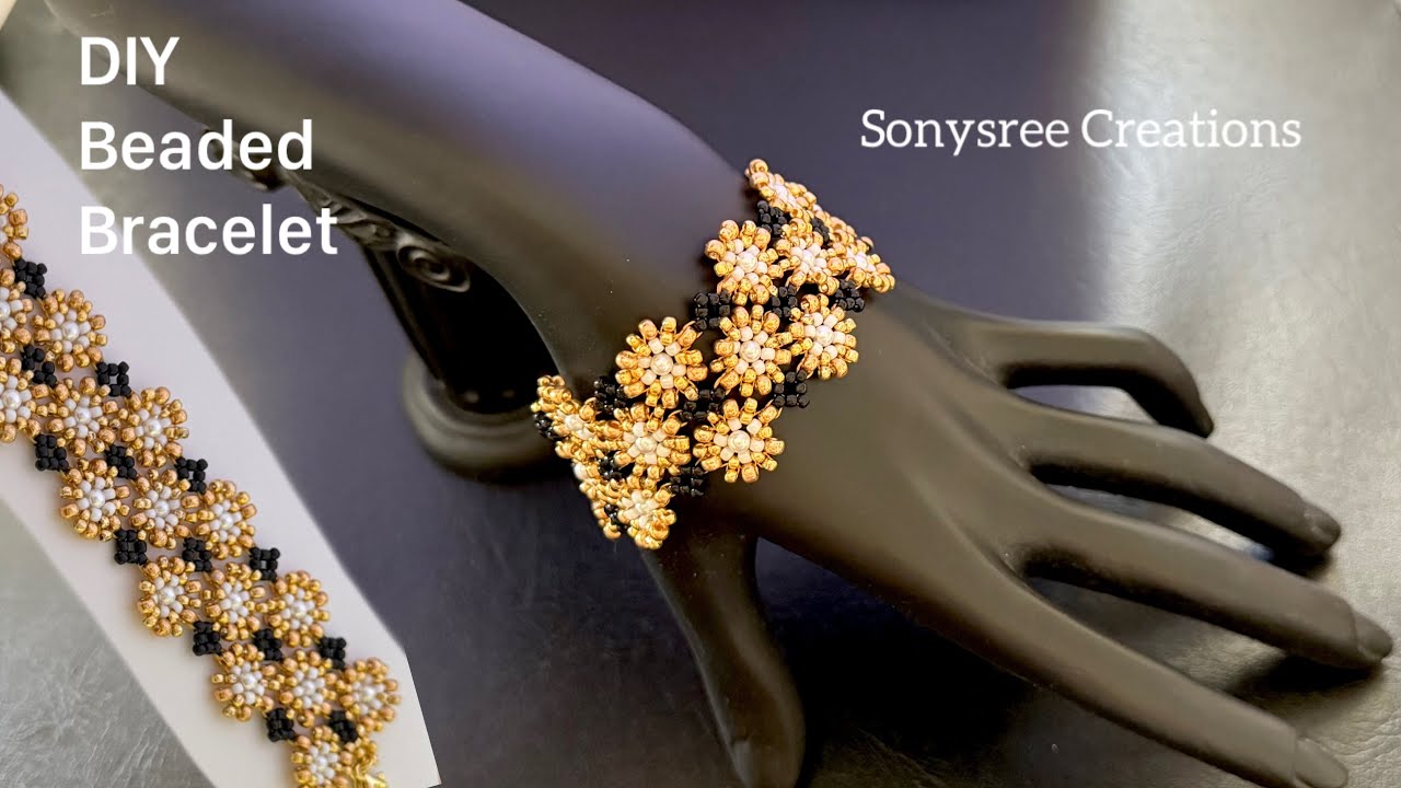 Gold Garden Bracelet || How to Make Beaded Bracelet #diy #beadedjewelry #bracelet