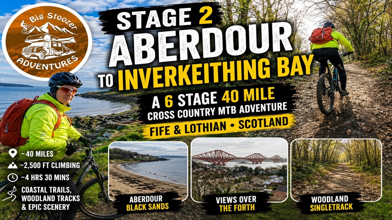 Aberdour to Inverkeithing Bay. Cycling Fife coastal path. Fife mtb. MTB Scotland. 4K GoPro STRAVA.
