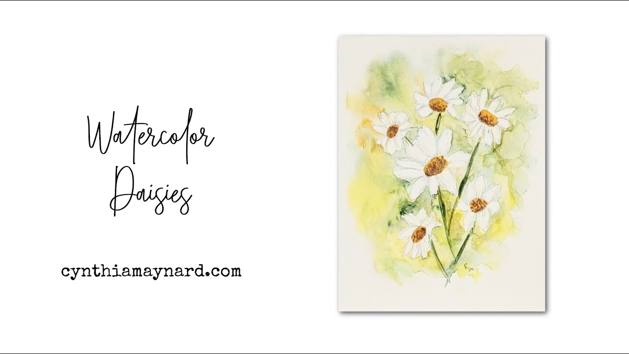 Loose Watercolor Daisy Painting Using Masking Fluid