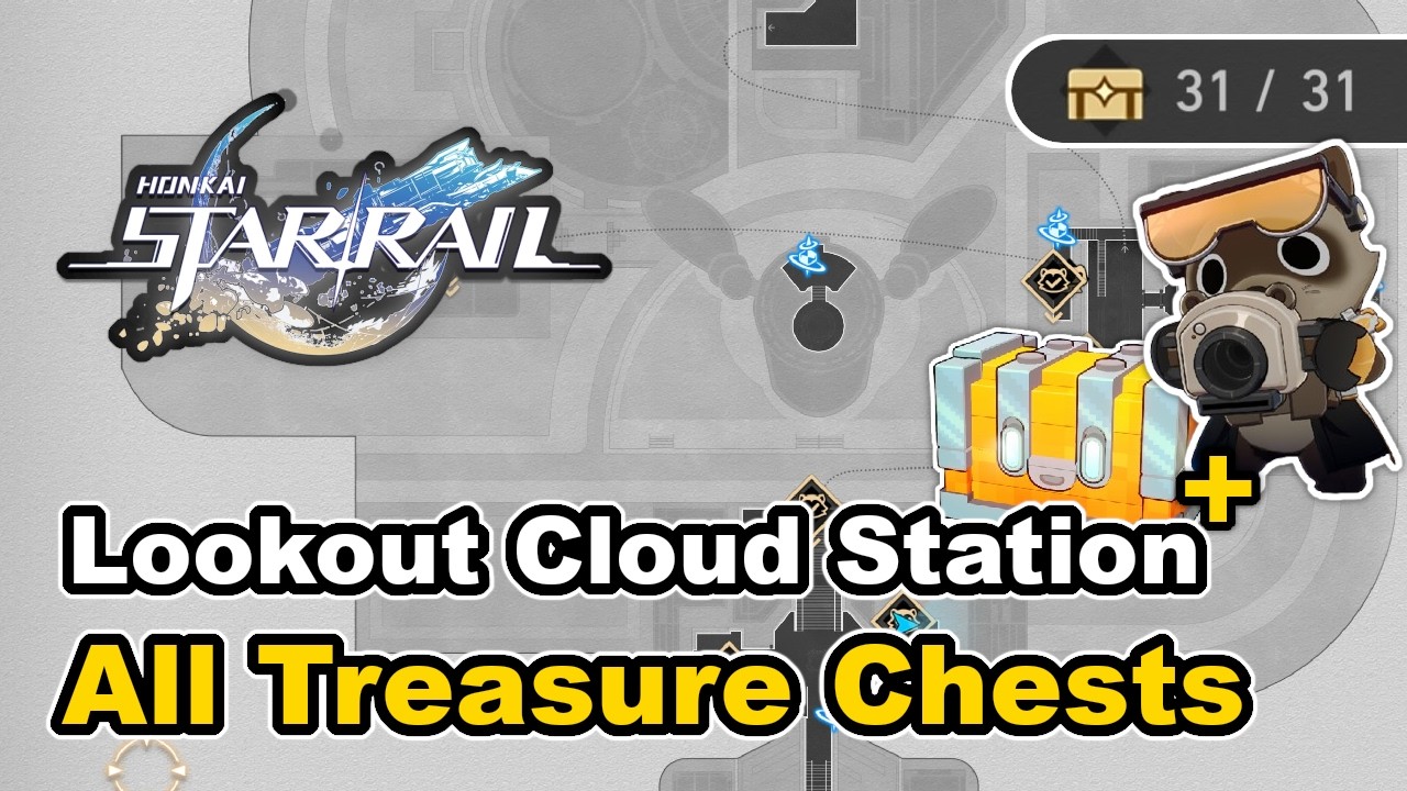 Honkai Star Rail - Lookout Cloud Station - All Treasure Chest Locations (Chests & Furbobo Treasure)