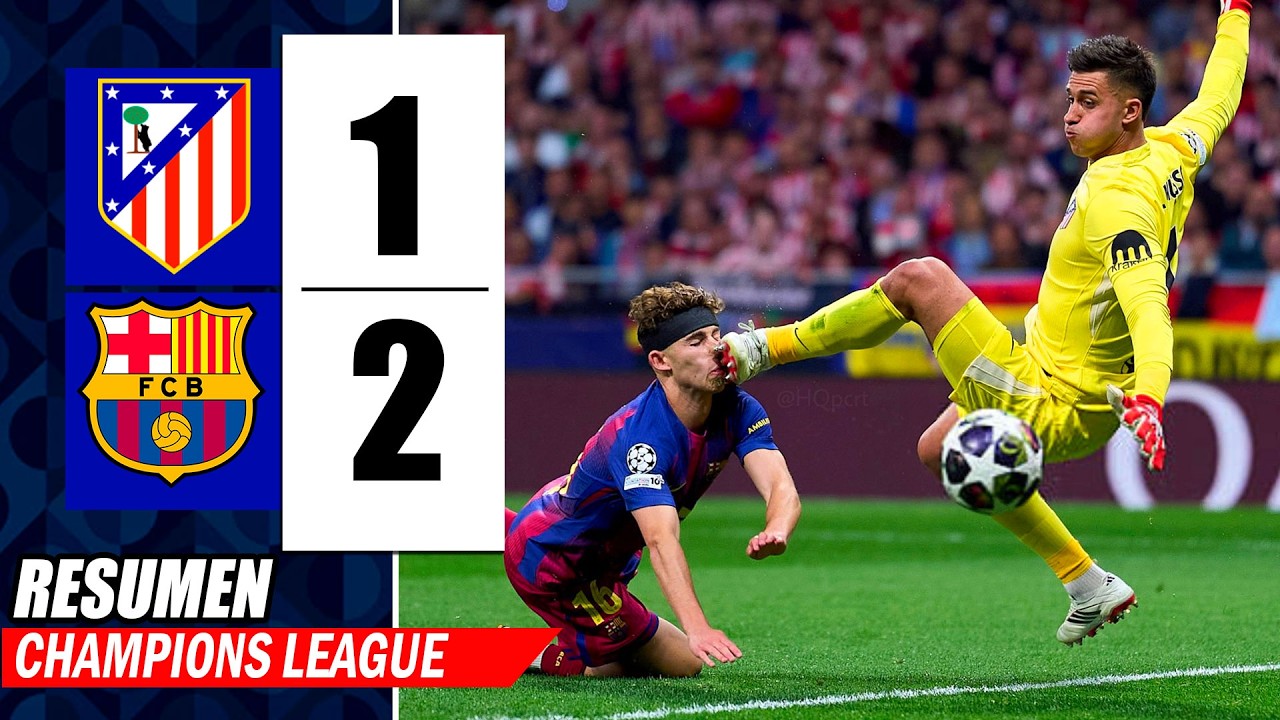 ATL&Eacute;TICO MADRID vs BARCELONA 1-2 (3-2) | GOLES y RESUMEN del PARTIDO | CHAMPIONS LEAGUE 2026