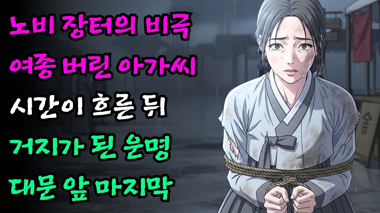 여종을 노비 장터에 팔아넘긴 악독한 아가씨, 3년 뒤 거지가 되어 여종의 집 대문 앞을 서성이는 최후 | 야담 옛날이야기 민담 설화 조선야사