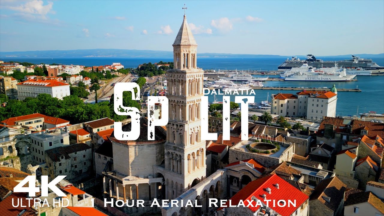 SPLIT Drone 4K 🇭🇷 1 Hour Aerial Relaxation Film of Spalato | Croatia Hrvatska