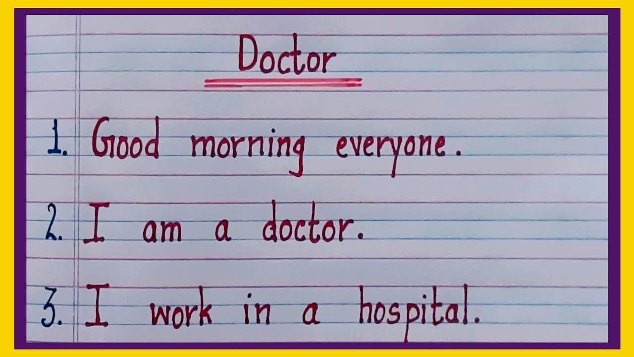 Essay on doctor l 10 lines essay on doctor in english l Paragraph on doctor l Doctor Essay