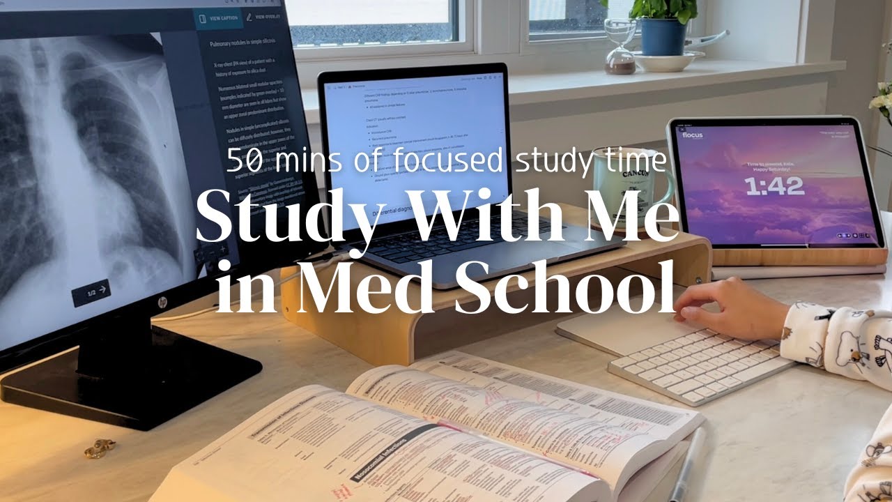 Study With Me - 50 Mins of Focused Studying Time with a Med Student | 스터디 윗미 | 캐나다 의대생