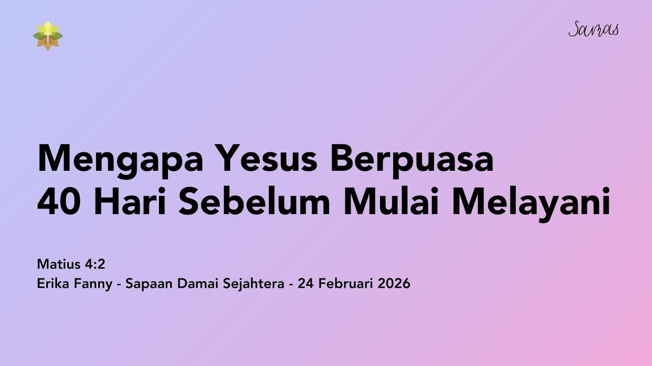 Mengapa Yesus Berpuasa 40 Hari Sebelum Mulai Melayani