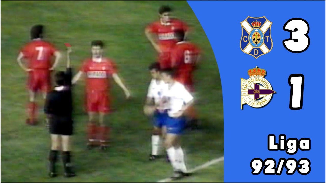 Tenerife 3-1 Deportivo | Liga 92/93 | Bebeto y Djukic, expulsados en la 1ª parte | Jornada 6
