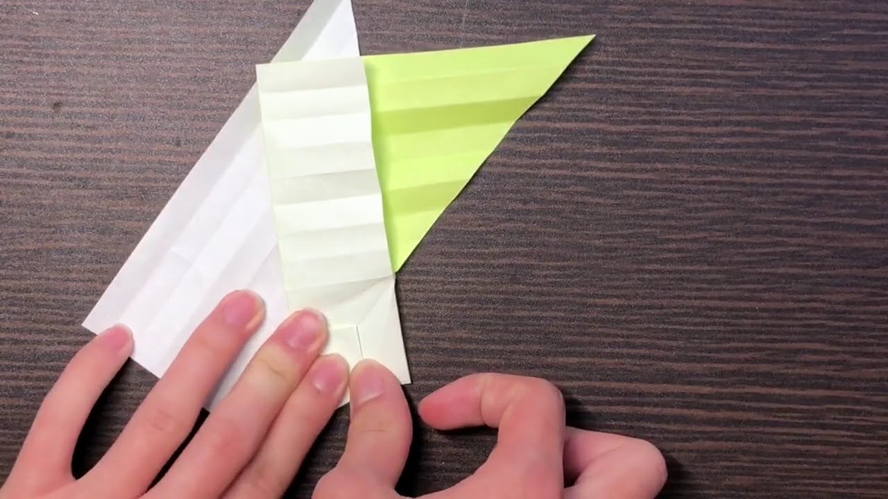 おりがみ➡扇鶴　origami➡Fan crane