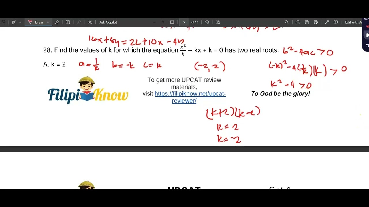 PART 6 - Master the UPCAT with these must-solve math practice questions! Are you ready to ace it?