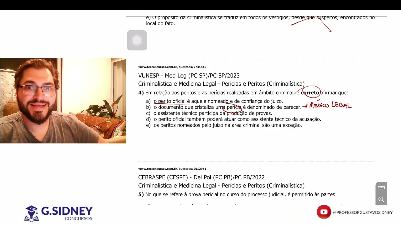 100 QUESTÕES DE CRIMINALISTICA BLOCO 1