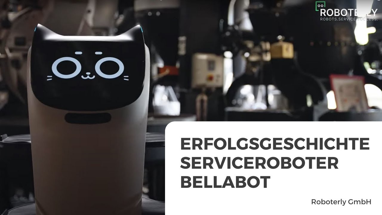 BellaBot Serviceroboter im Einsatz in der Kaffeerösterei Moness - Lange Version