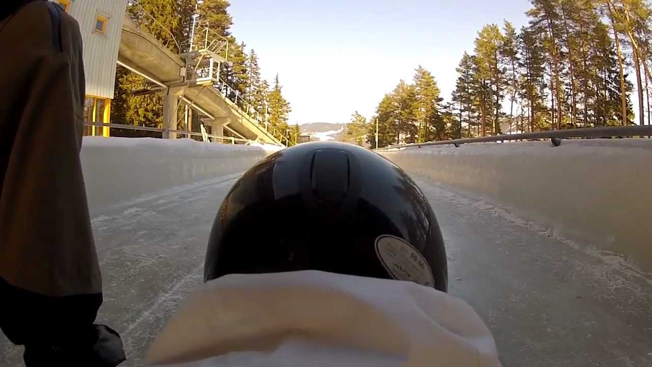 Me trying skeleton in the Olympic Bobsleigh- and Lugetrack in Lillehammer, Norway