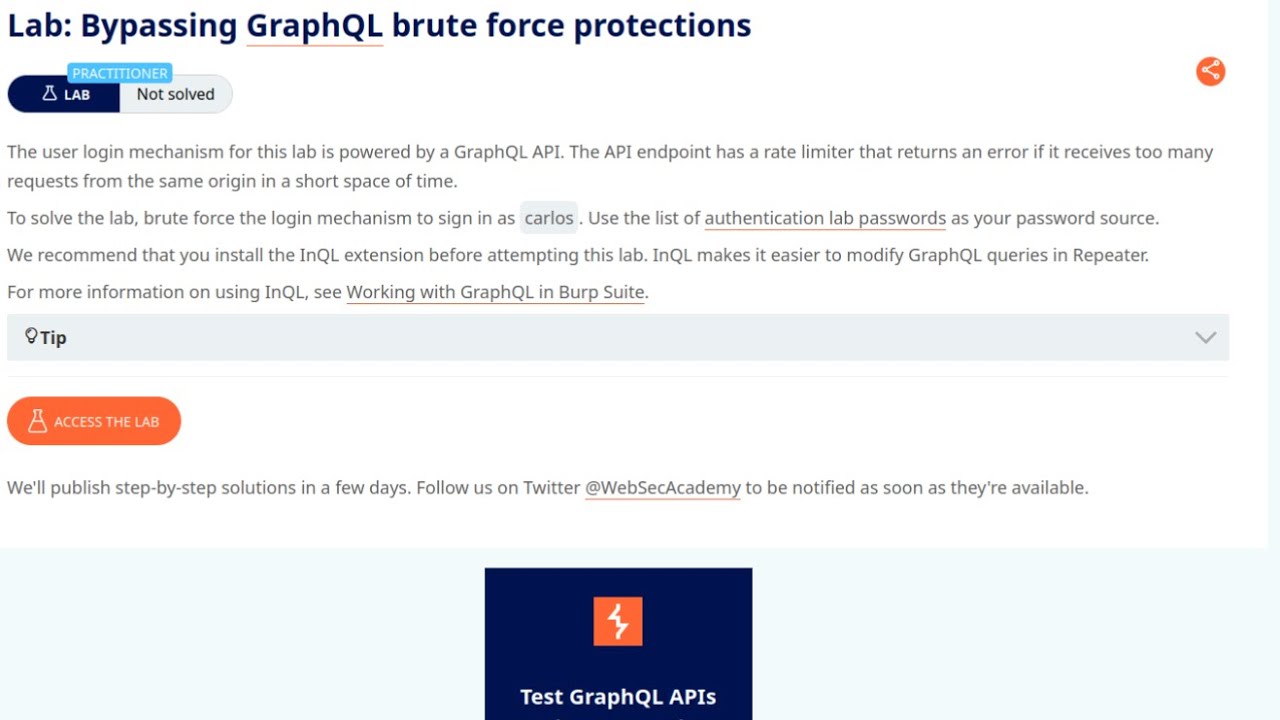 Web Security Academy | GraphQL | 4 - Bypassing GraphQL Brute Force Protections