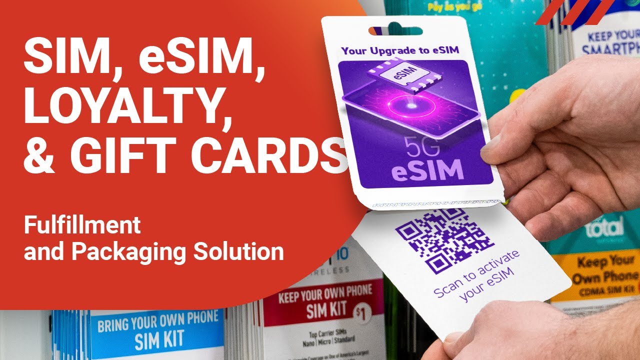 Multi-Card Fulfillment & Secure Packaging System for eSIM, SIM, Loyalty, Finance, and Gift Cards
