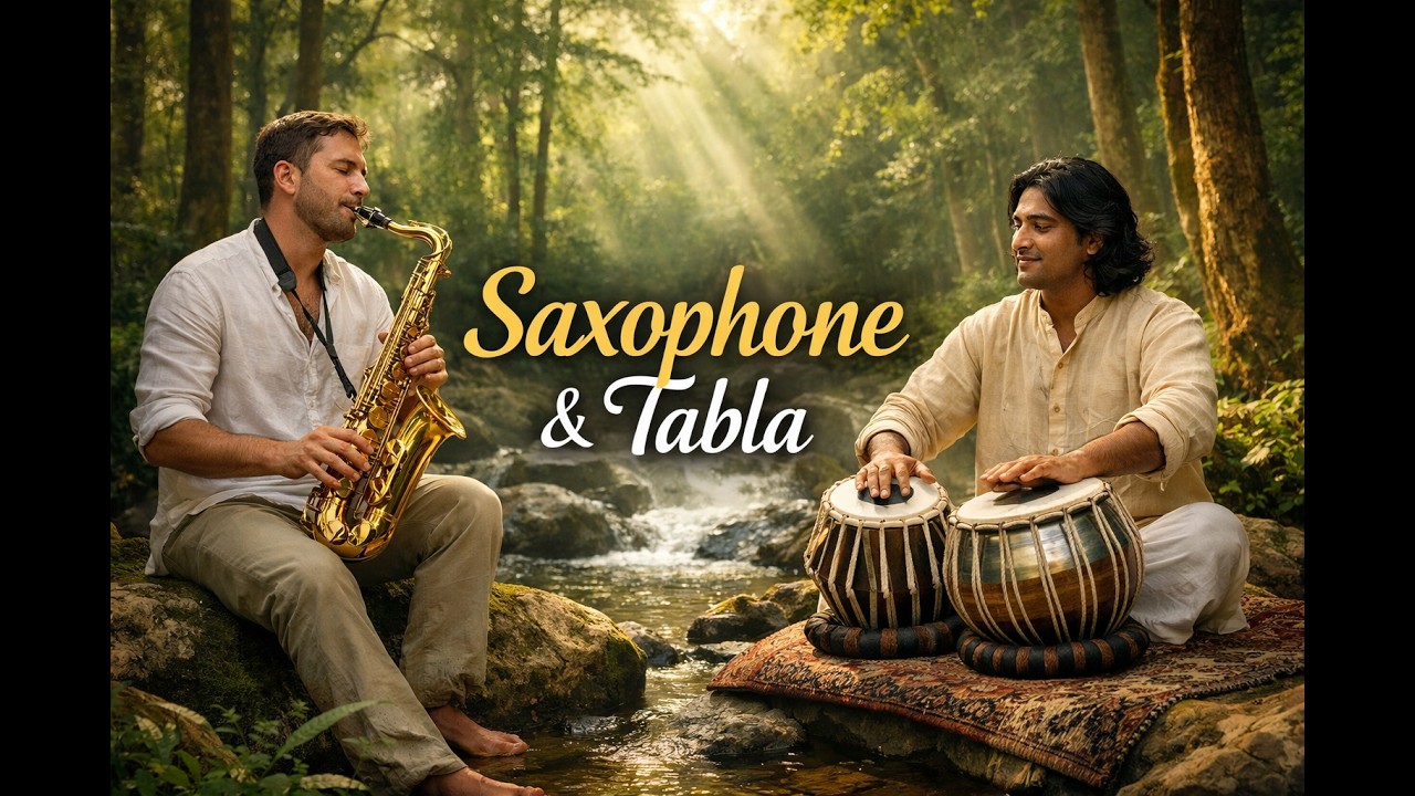 Saxophone & Tabla - Relaxing Duet 🌿 | Peaceful Instrumental Music | MirakoShow