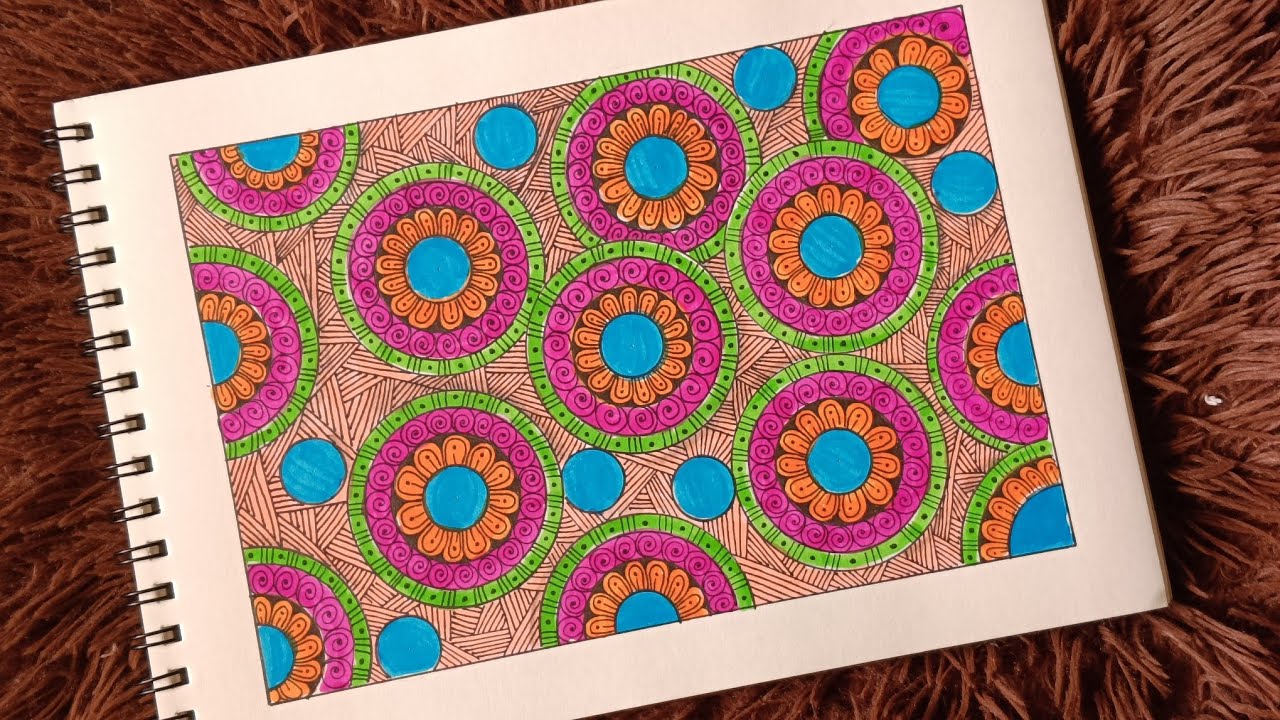 Zentangle Art | Mandala Art | How to draw a brush pen Mandalaart for beginners 