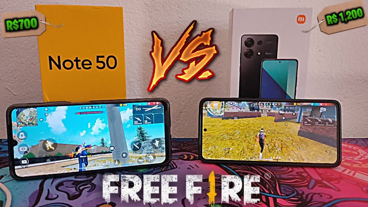 Realme Note 50 vs Redmi Note 13! Qual o Melhor pra Jogar Free Fire?