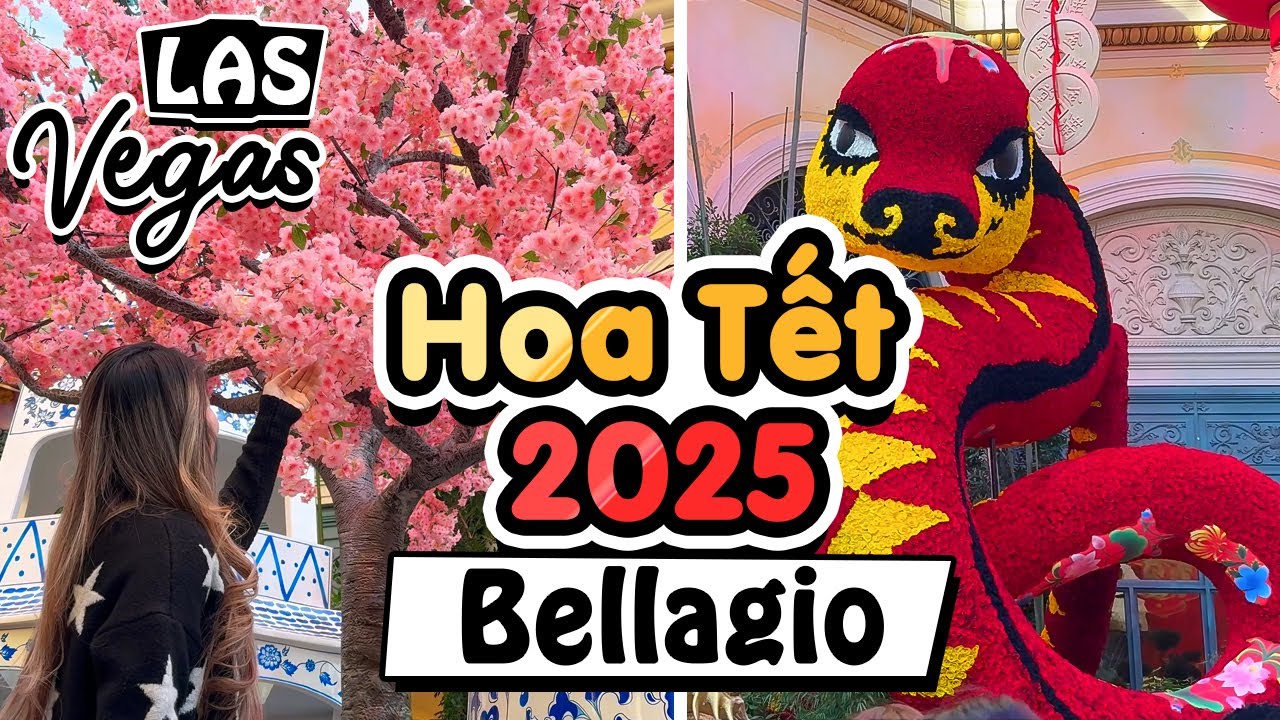 Vườn hoa Tết 2025 đẹp nhất Las Vegas tại Bellagio Casino :: Vlog 23