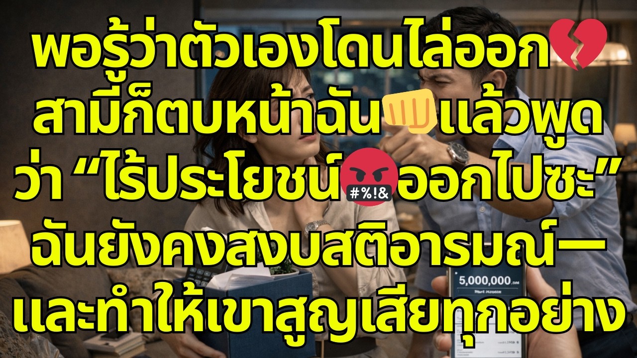 พอรู้ว่าตัวเองโดนไล่ออก💔สามีก็ตบหน้าฉัน👊แล้วพูดว่า “ไร้ประโยชน์🤬ออกไปซะ” ฉันยังคงสงบสติอารมณ์—และทำใ