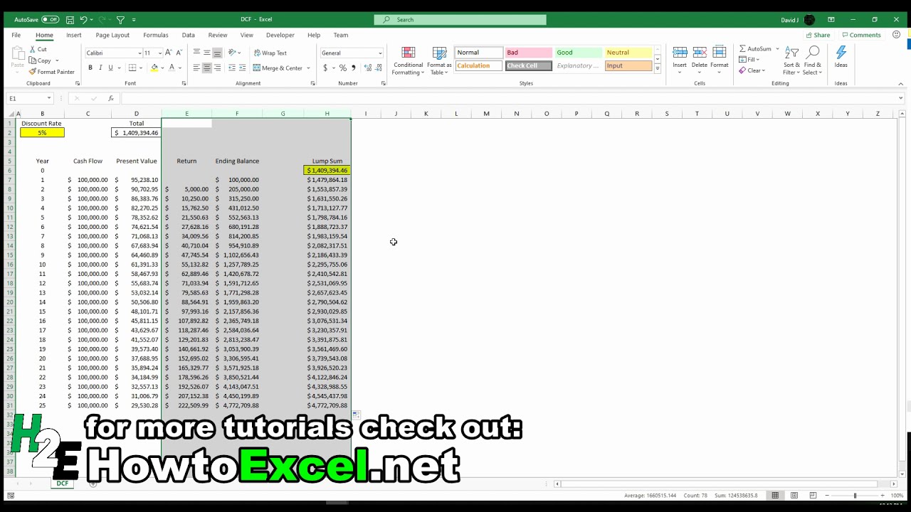How to Calculate Discounted Cash Flow in Excel