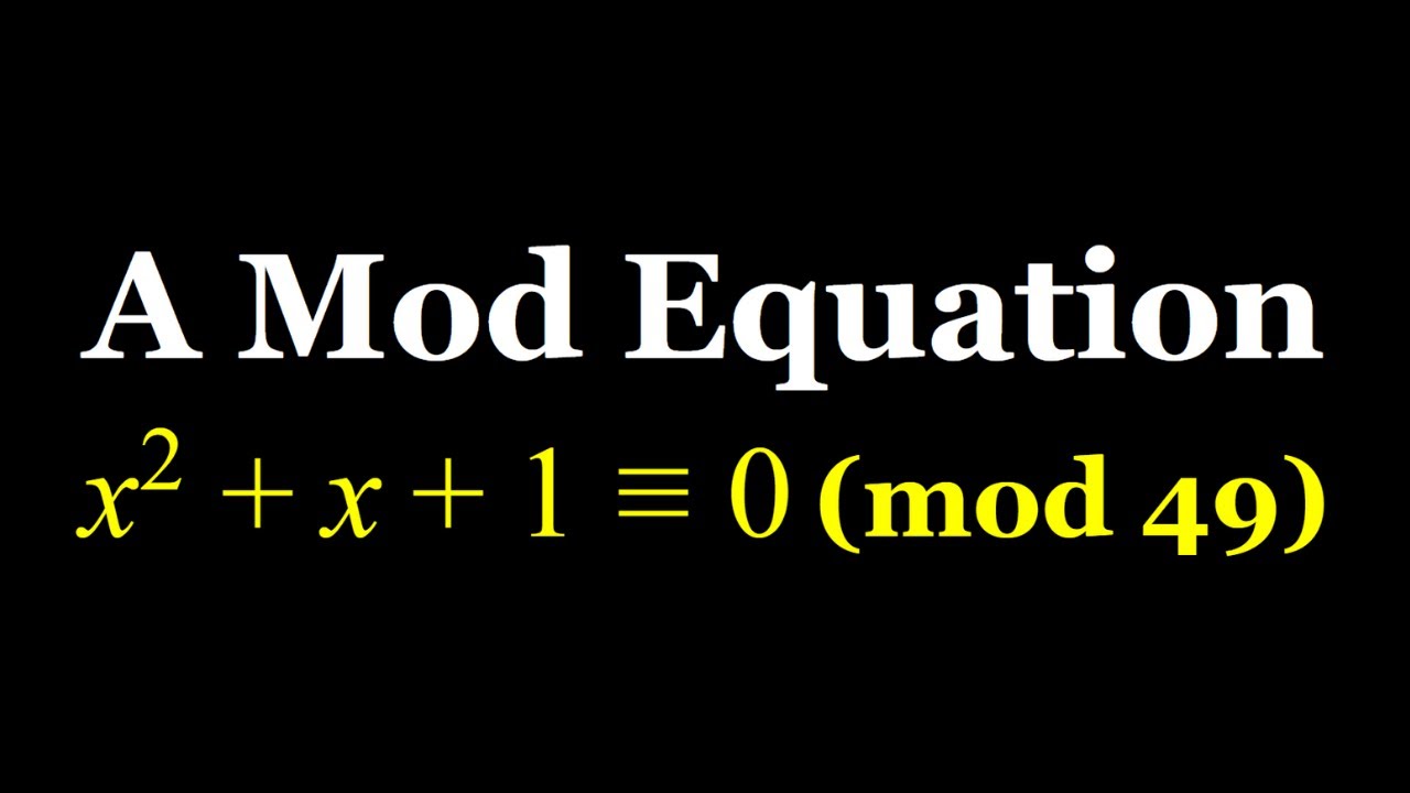 Solving a Mod Equation with Prime Powers