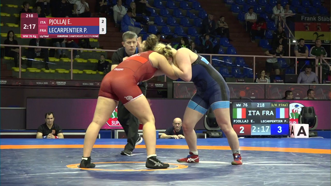 1/4 WW - 76 kg: E. PJOLLAJ (ITA) v. P. LECARPENTIER (FRA)
