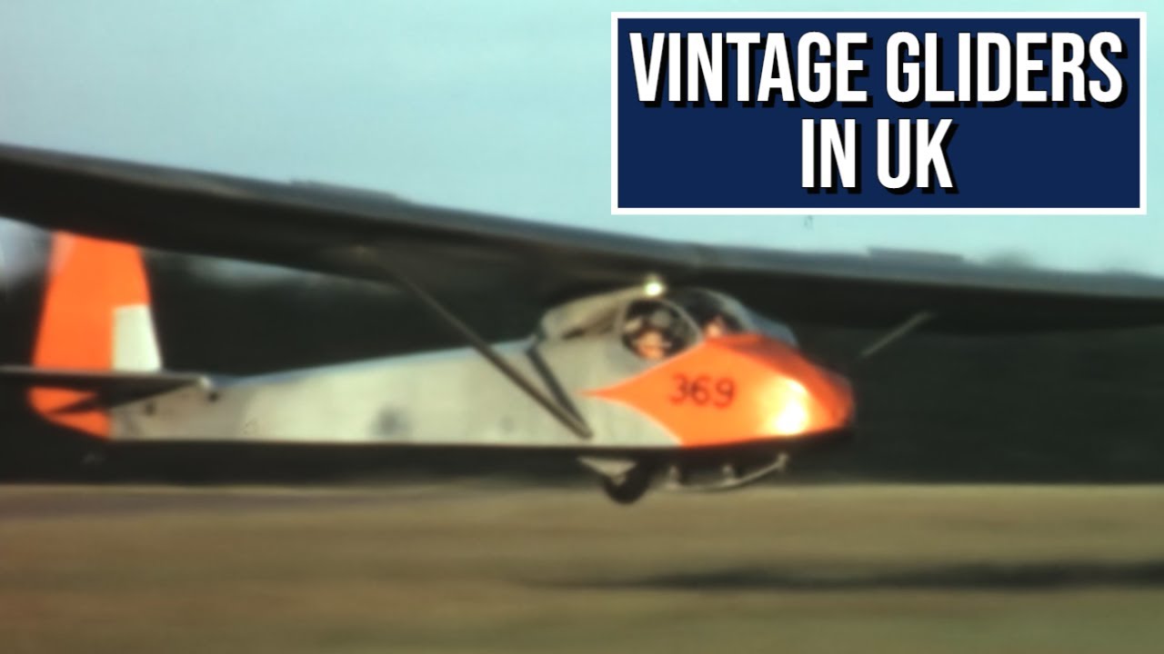 Vintage Gliders in UK in 1970s - RARE Historical Footage