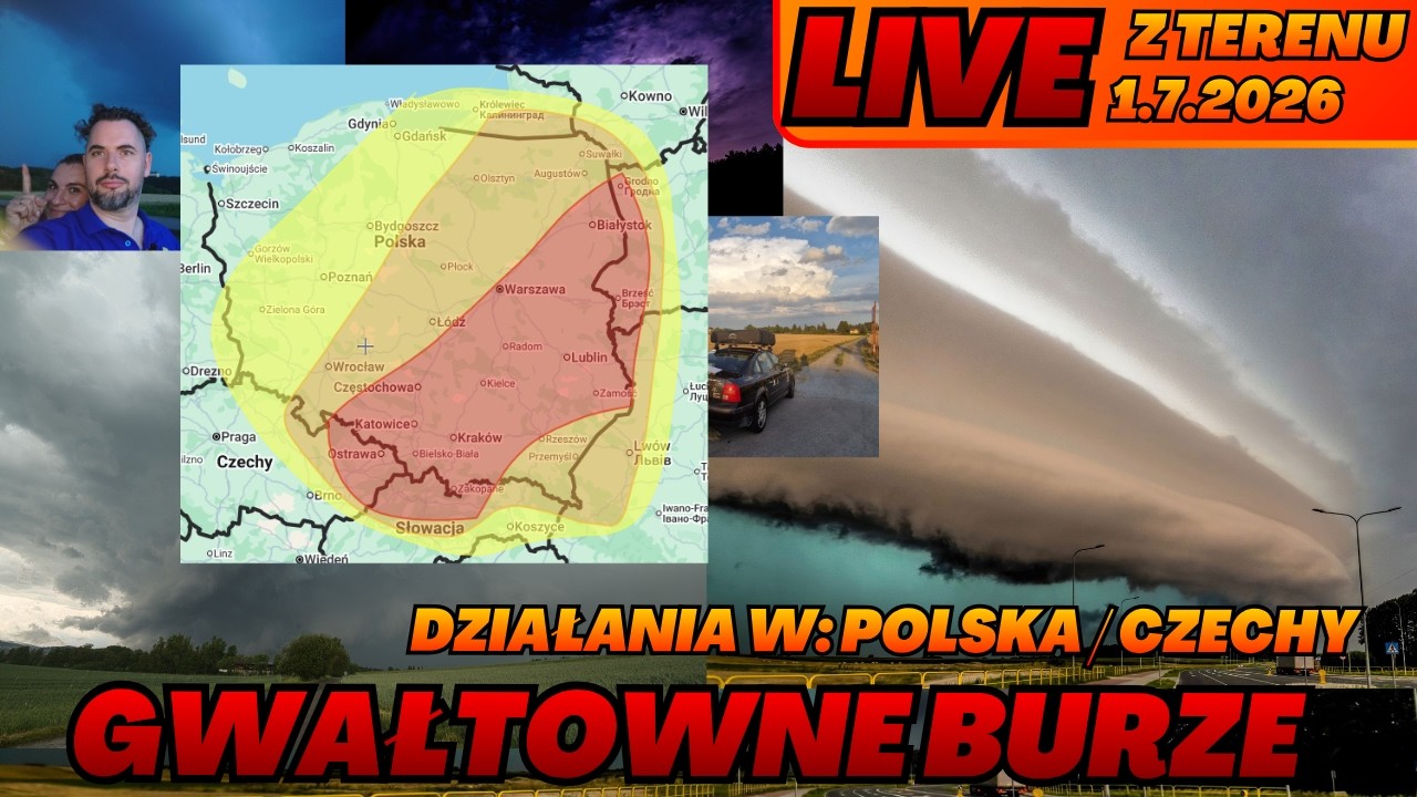 Silne burze w Polsce. Gwałtowne wypieranie gorącego powietrza. Relacja z terenu. Obserwacje 1.7