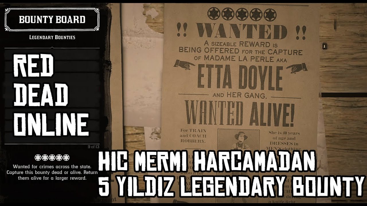 (SÜRE KURALI ANLATIMLI) RED DEAD ONLINE 1 MERMİ BİLE HARCAMADAN 5 YILDIZ LEGENDARY BOUNTY ETTA DOYLE