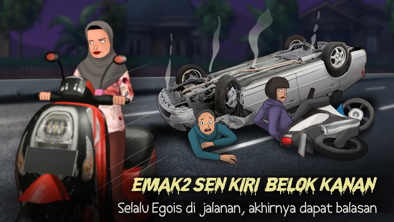 Azab Emak2 Egois Raja Jalanan #HORORMISTERI | Kartun Hantu , Animasi Horror
