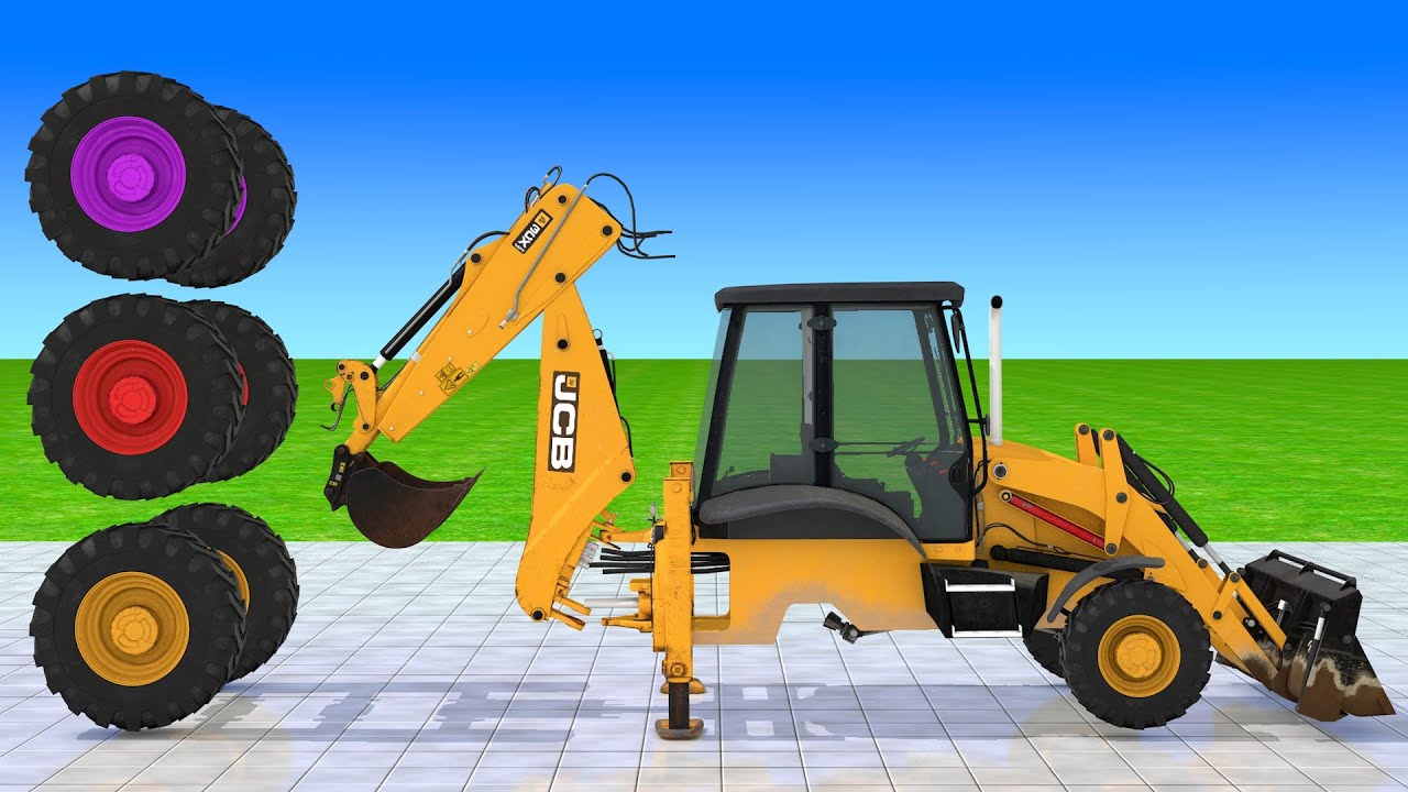 Correctly Correctly Guess The 5 JCB Tractor Excavator broken down Wheel Slide Game Truck #8
