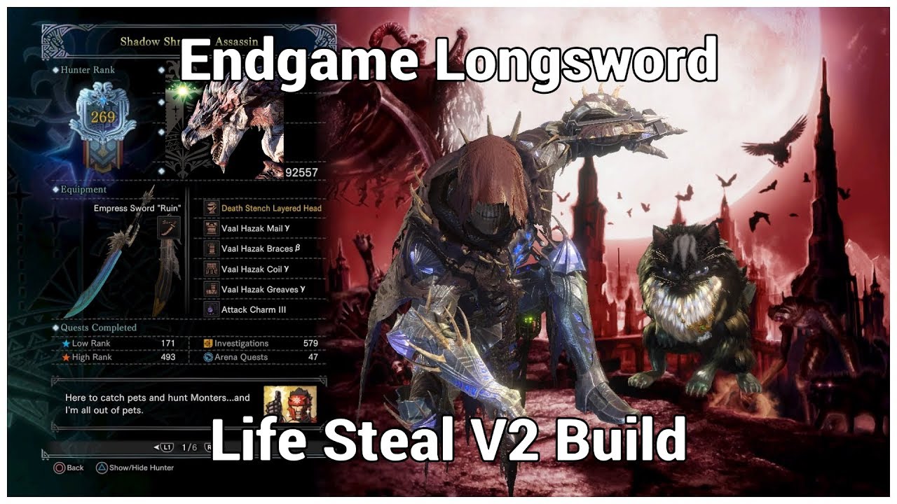 MHW Longsword Life Steal V2 Build
