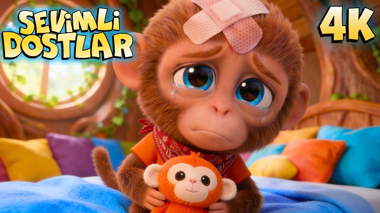 5 K&uuml;&ccedil;&uuml;k Maymun | En Sevilen &Ccedil;ocuk Şarkıları | Sevimli Dostlar ile 1'den 5'e Kadar Sayılar 🐵
