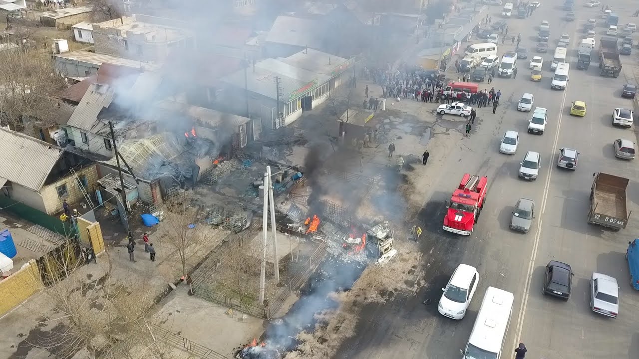 Пожар на Ден Сяопина. Видео с дрона