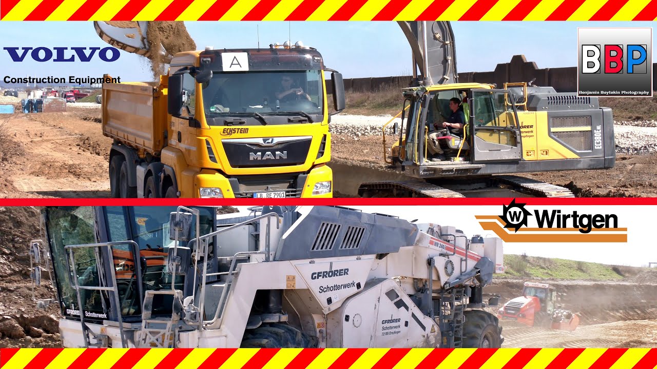 Stuttgart 21: Volvo EC380E & MAN TGS Dump Trucks, Wirtgen WR 240i,  PFA 1.3a, 30.03.2021.