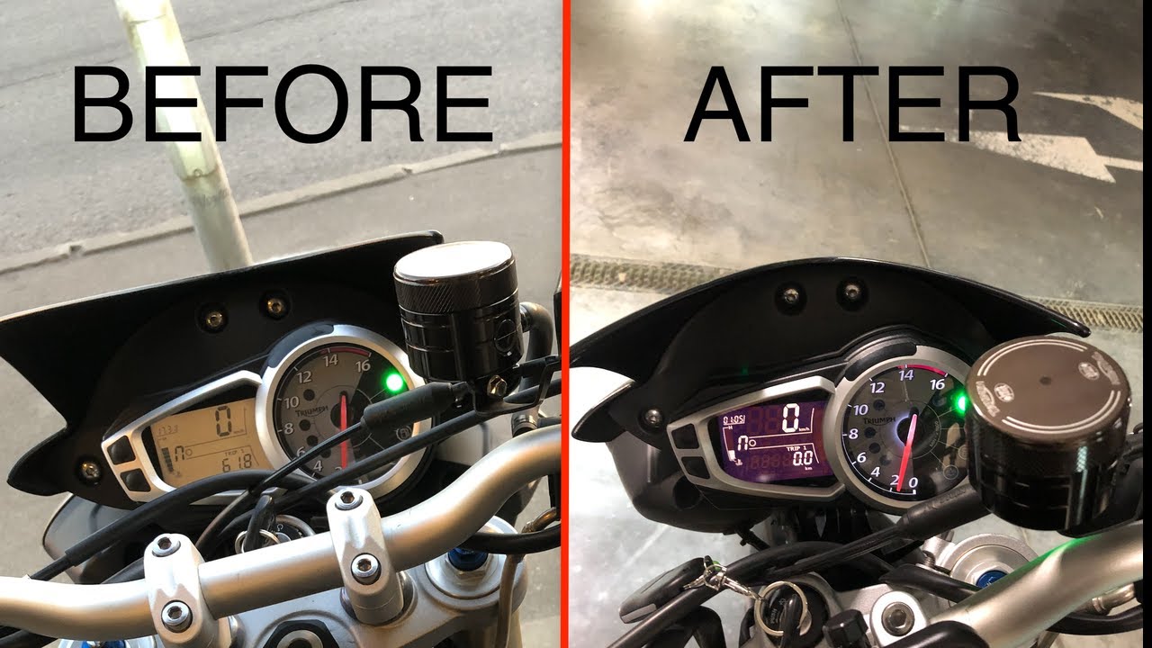 Change the Color of Your Motorcycle Display / Triumph street triple 675 / Dark Mode modification