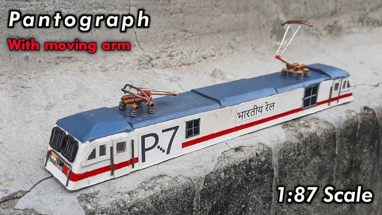 How to make Realistic moving Pantograph at home HO Scale #pantograph #train #diy