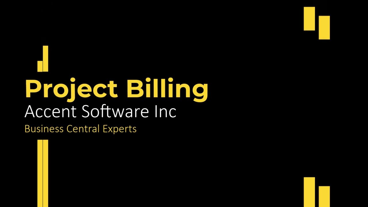 Microsoft Dynamics 365 Business Central - Project based Billing Process and Options