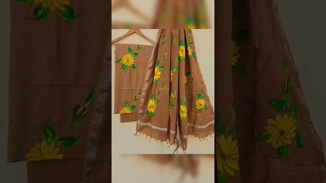 Hand block printed cotton suit with shiffon dupatta & linen cotton dupatta set By Sunheri fashion🙏💃