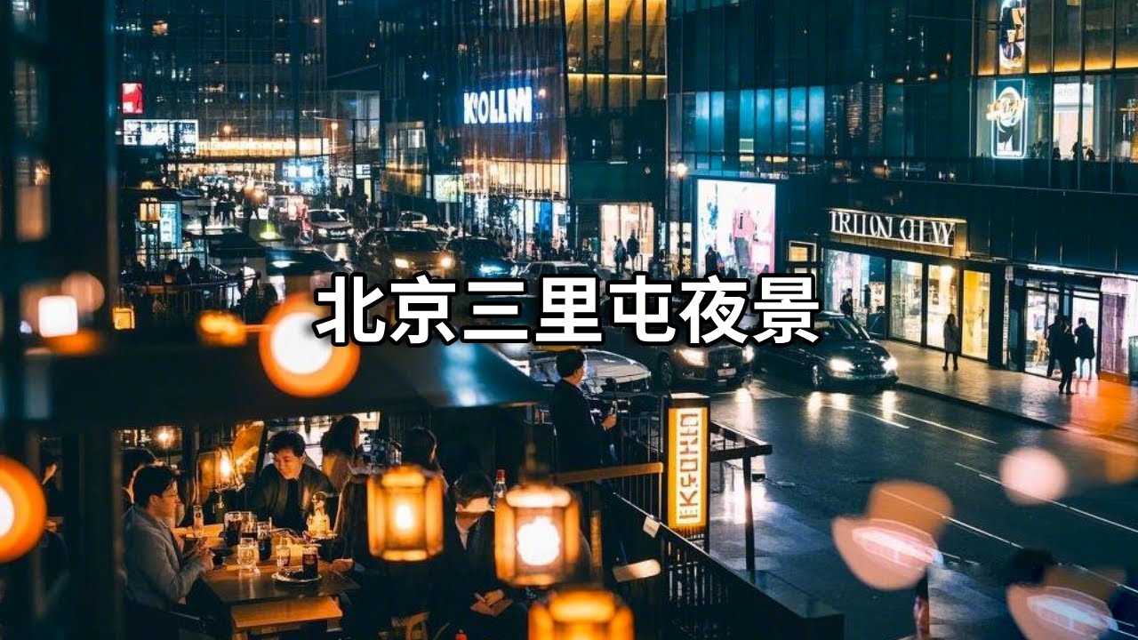 实拍北京最时髦的地方，逛一逛三里屯太古里的夜景，灯火辉煌夜色迷离【行走世界的北京老刘】