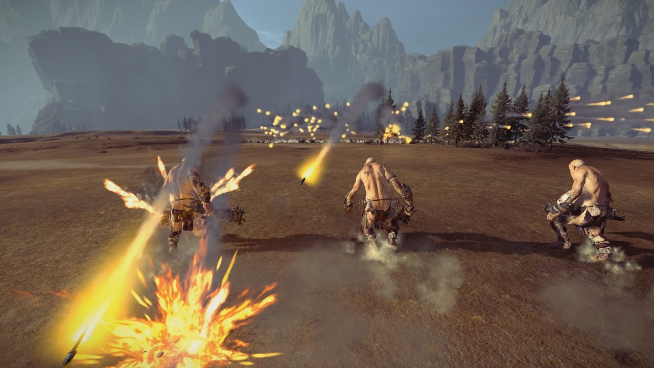 200 Hellstorm Rockets VS Giants Warhammer Total War
