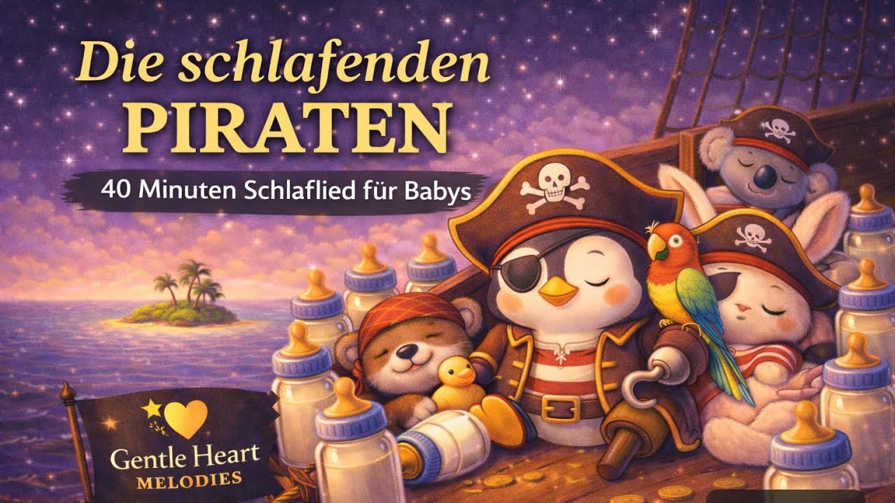 Die schlafenden Piraten 🏴‍☠️🌙 40 Minuten Sanftes Schlaflied für Babys | Ruhige Piraten-Schlafmusik