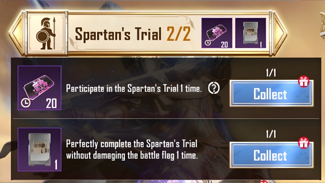 PERFECTLY COMPLETE THE SPARTAN'S TRIAL WITHOUT DAMAGING THE BATTLE FLAG 1 TIME ✅PUBG SPARTAN'S TRIAL