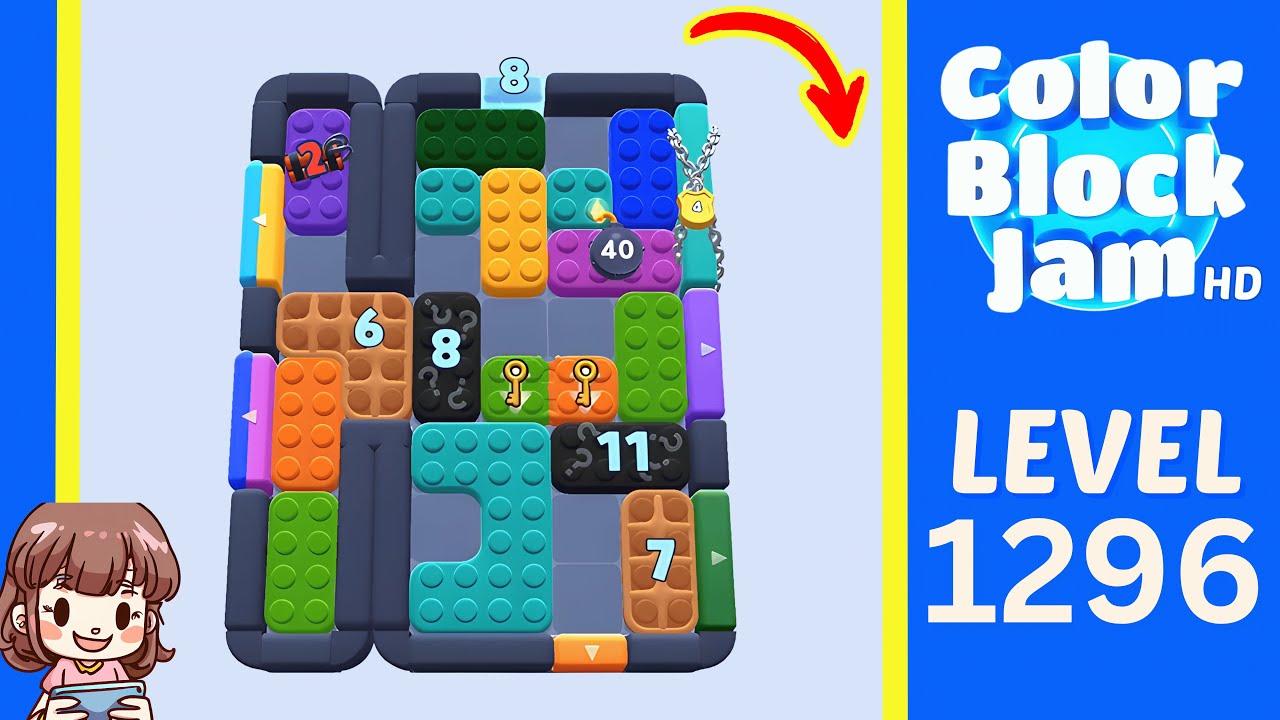 Color Block Jam Level 1296 Solution Walkthrough