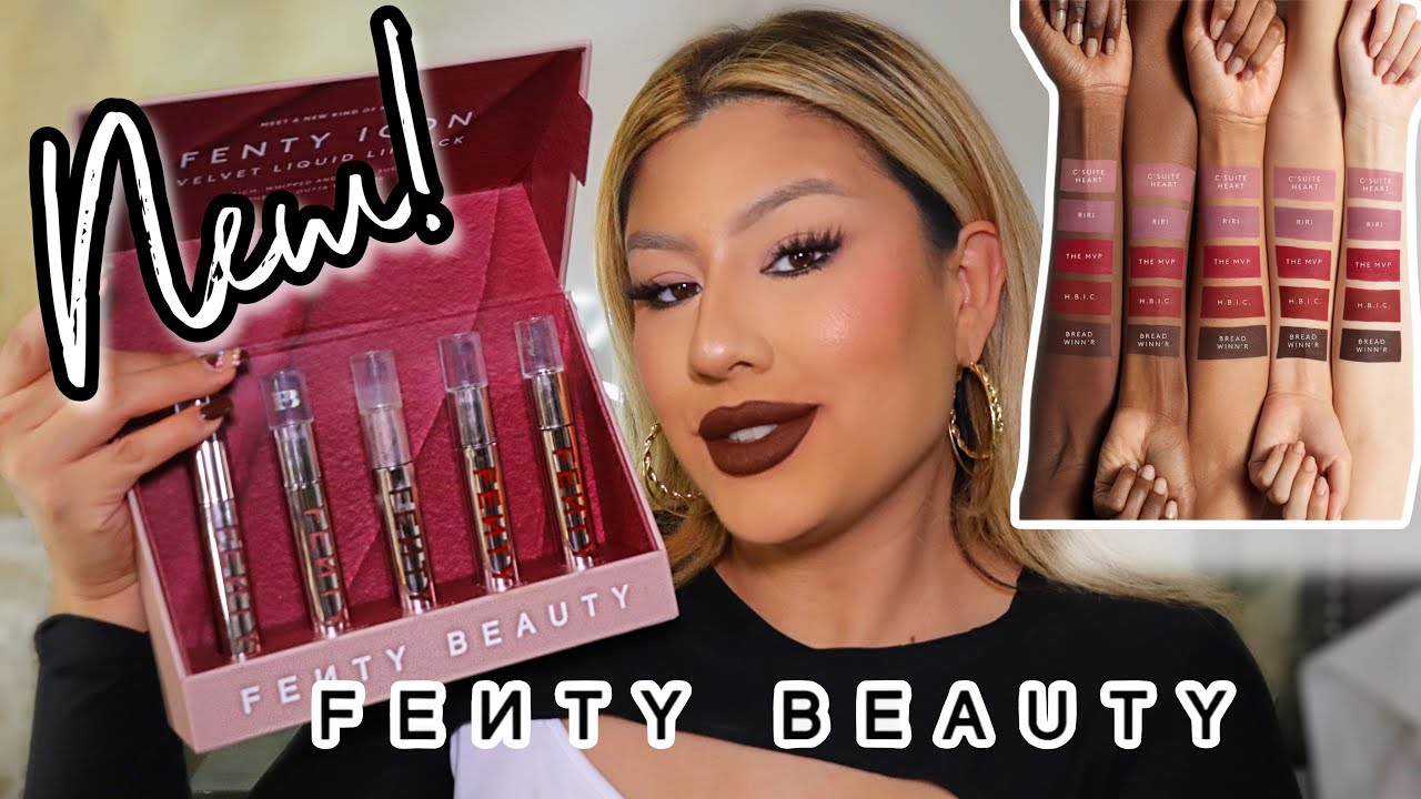 NEW!! FENTY ICON VELVET LIQUID LIPSTICKS *TRY ON AND REVIEW* Alma Rivera Beauty