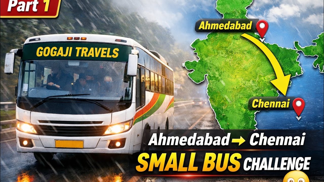 Small Bus Ahmedabad thi Chennai Paunchse? 😳 | Long Drive Challenge Part 1