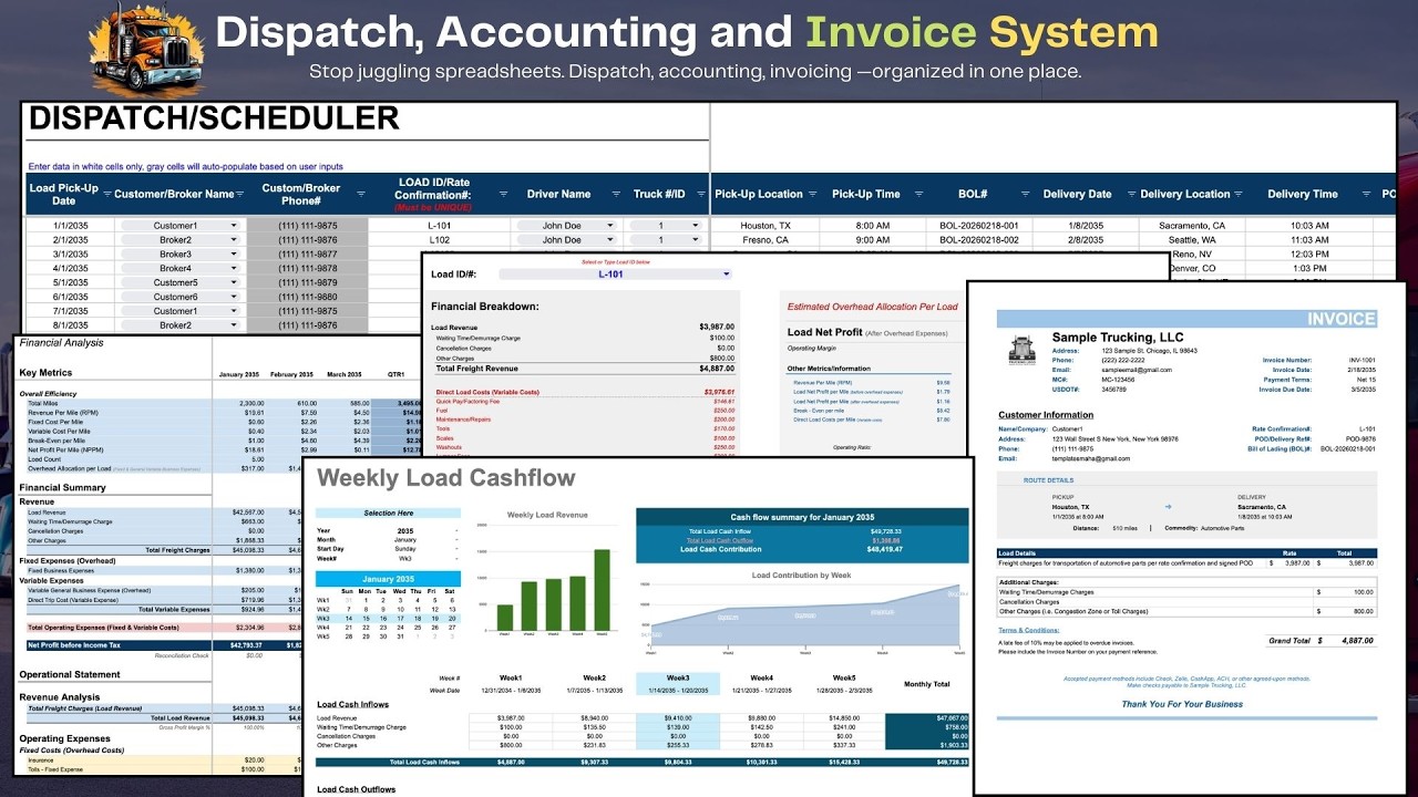 All-in-One Trucking Dispatch + Accounting + Invoice System for Owner Operators
